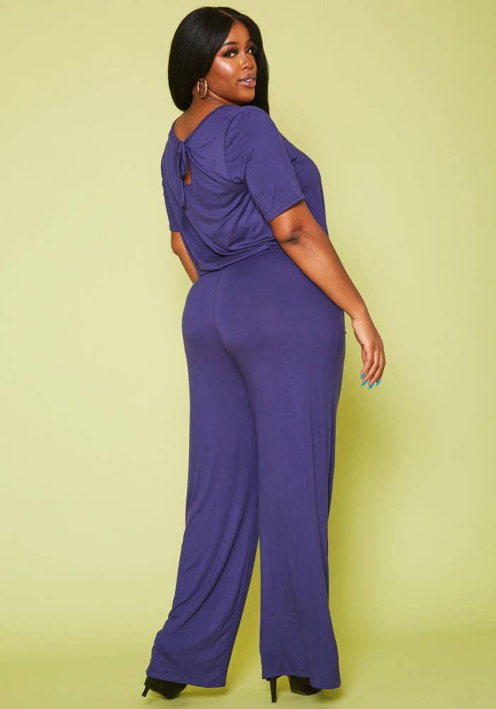 Women's Plus Size Lounge Wide Leg Jumpsuit Women's Plus Size Lounge Wide Leg Jumpsuit