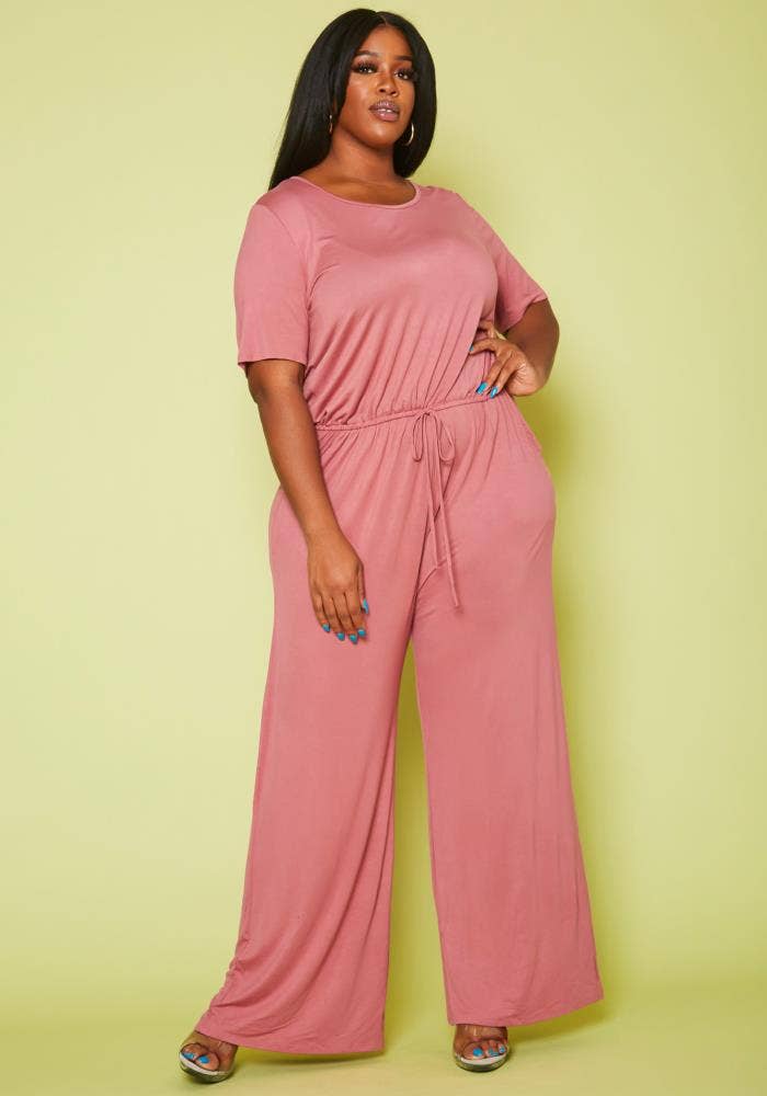 Women's Plus Size Lounge Wide Leg Jumpsuit Women's Plus Size Lounge Wide Leg Jumpsuit