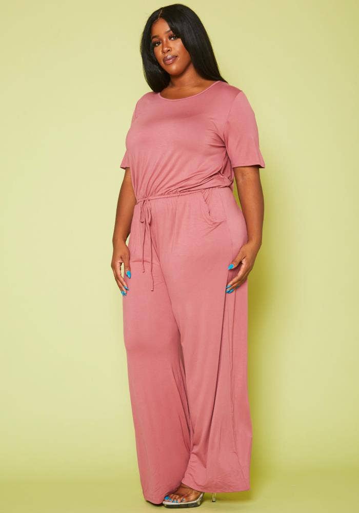 Women's Plus Size Lounge Wide Leg Jumpsuit Women's Plus Size Lounge Wide Leg Jumpsuit