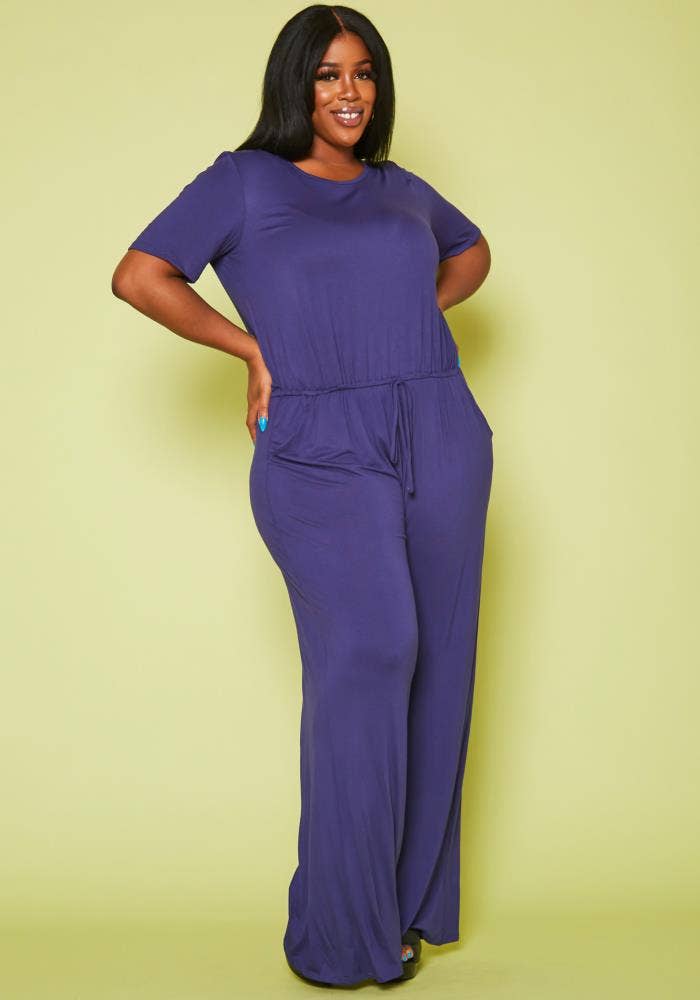Women's Plus Size Lounge Wide Leg Jumpsuit Women's Plus Size Lounge Wide Leg Jumpsuit