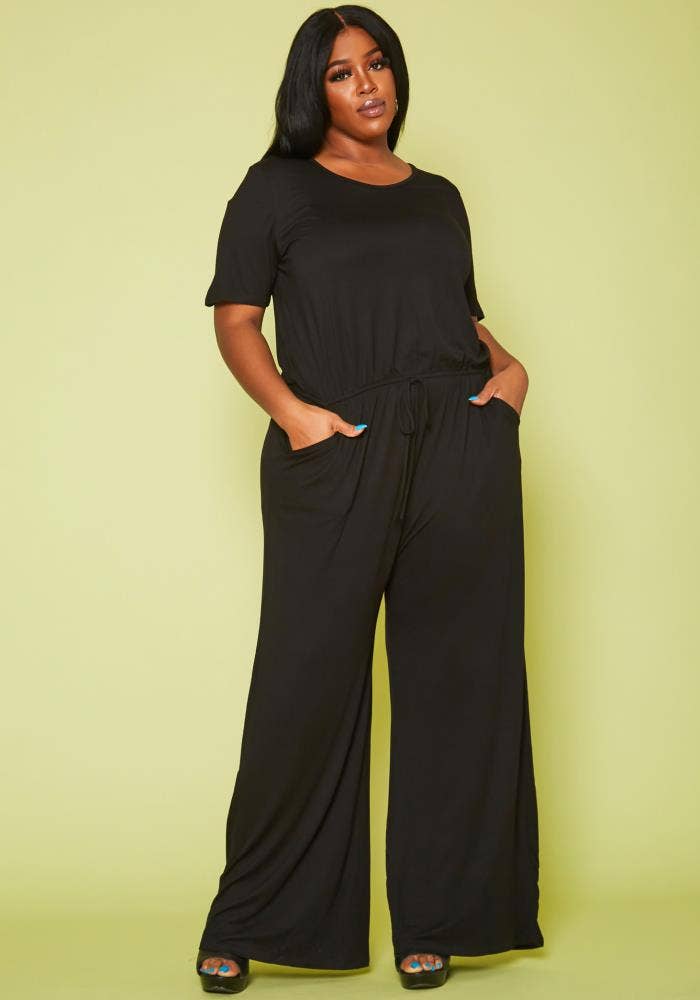 Women's Plus Size Lounge Wide Leg Jumpsuit Women's Plus Size Lounge Wide Leg Jumpsuit