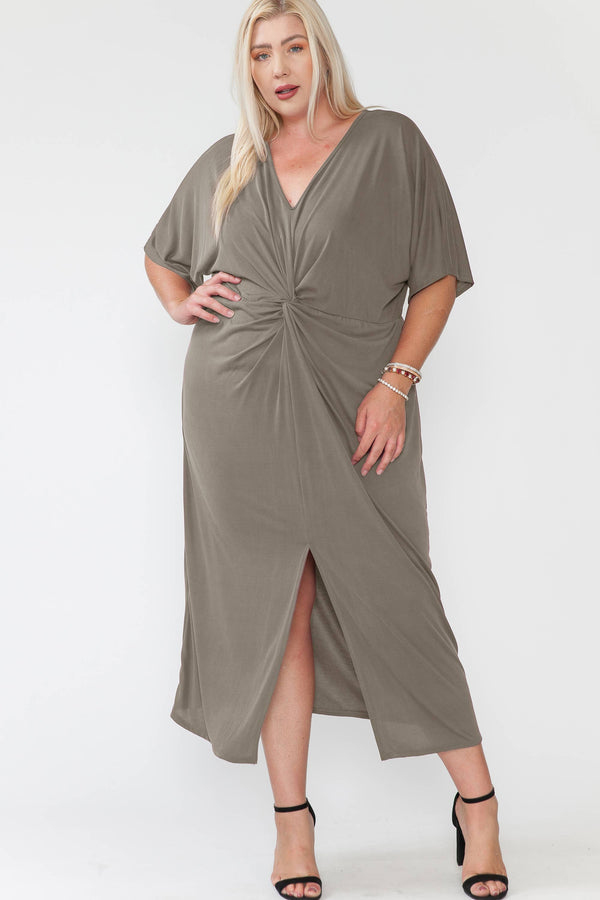 Plus Size Fall Holiday Maxi Dress: Deep Burgundy / 1X