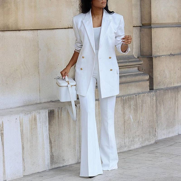 A Casual Suit Wide-Leg Pants Two-Piece Set