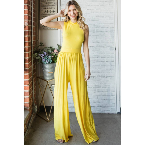 Roundneck Sleeveless Wide Leg Jumpsuit