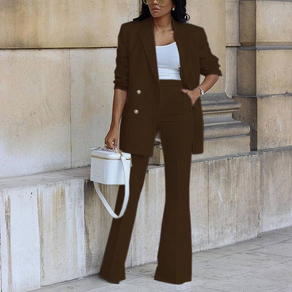 A Casual Suit Wide-Leg Pants Two-Piece Set
