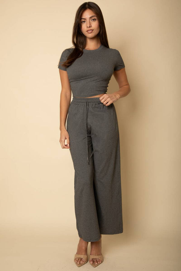 Relaxed  Wide-Leg Pants Set