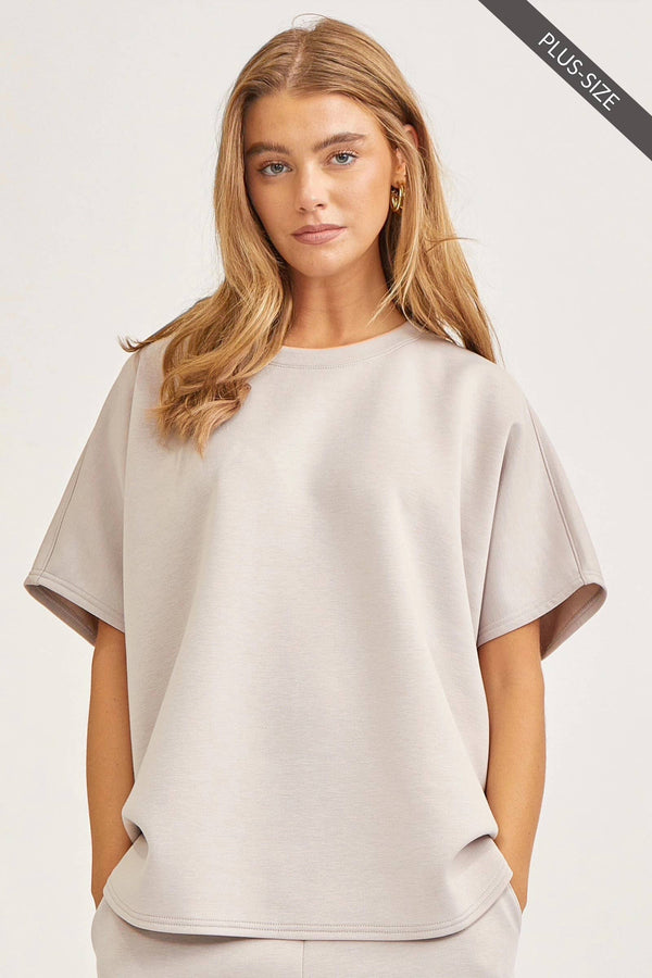 PLUS SIZE Poncho Top + Bell Bottom Modal Set TRVSET-PARISP