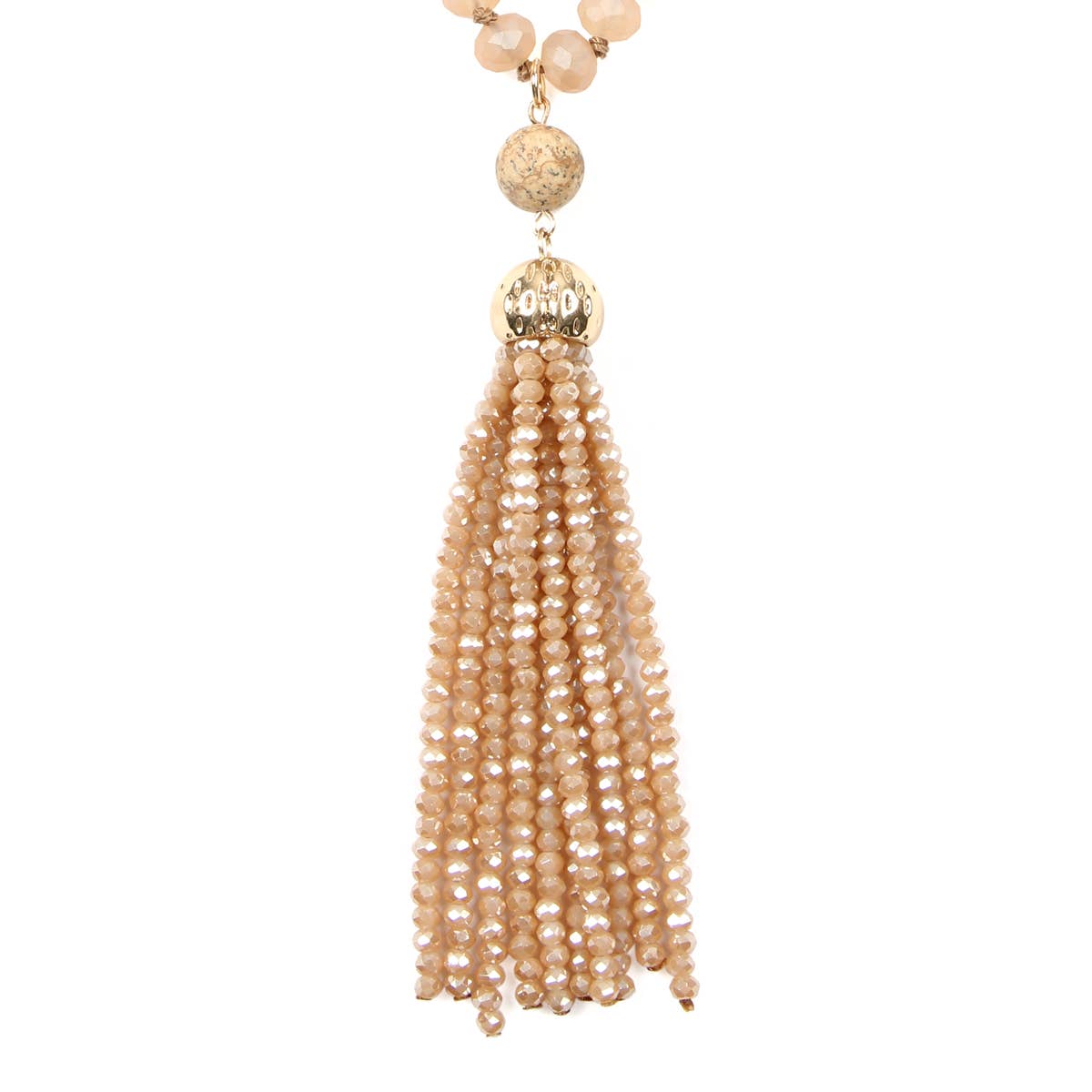 Rondelle Tassel Pendant With Polycord Necklace
