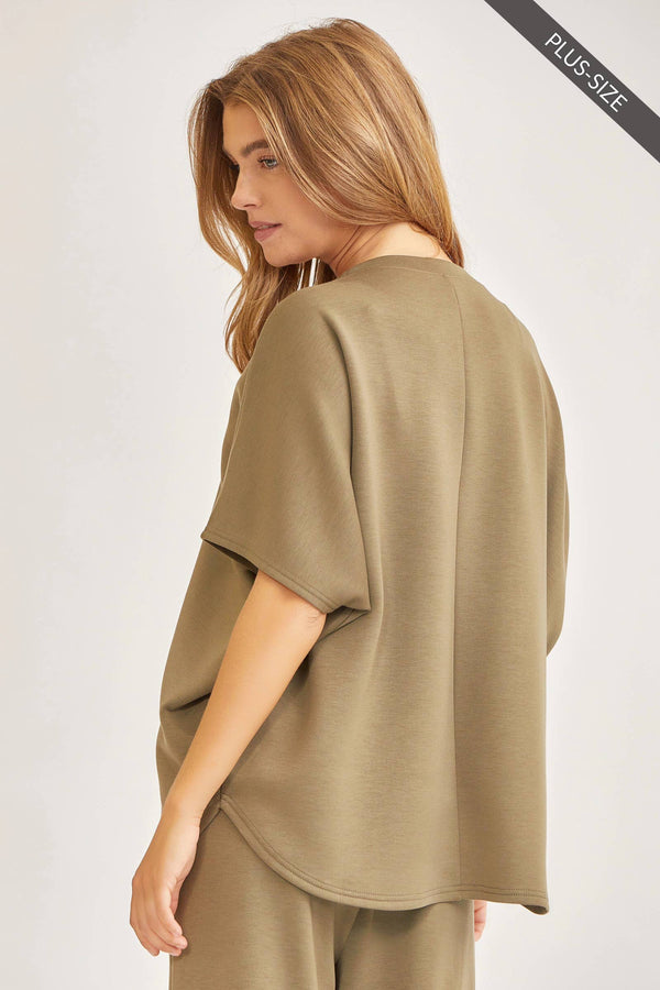 PLUS SIZE Poncho Top + Bell Bottom Modal Set TRVSET-PARISP