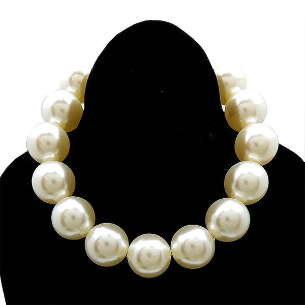 Bold Faux Metal or Pearls Collar Set