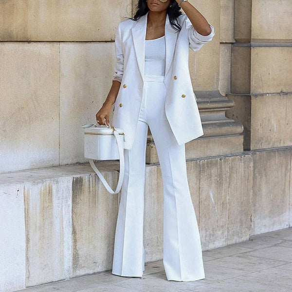 A Casual Suit Wide-Leg Pants Two-Piece Set