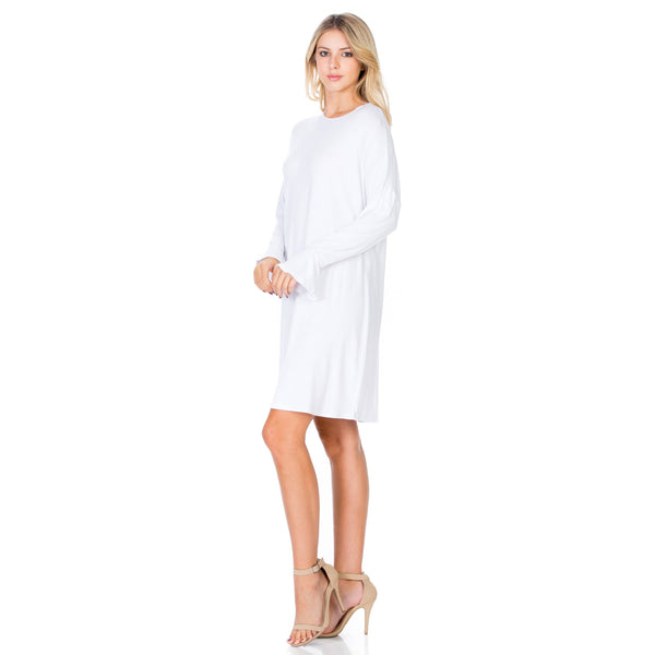 ADS-8260RS Ruffle Long Sleeve Midi Dress