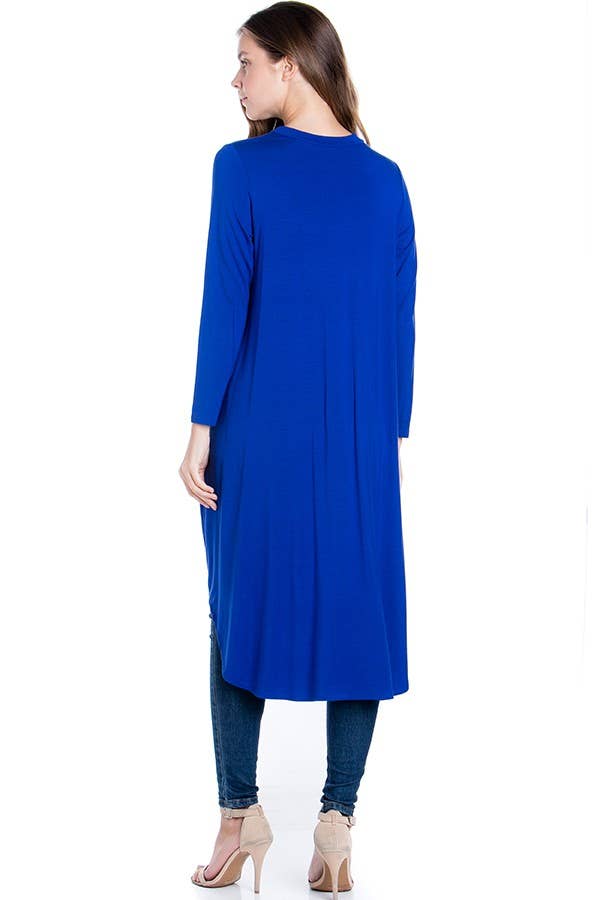 ATP-2302RS Front Knot Long Sleeve High Low Top