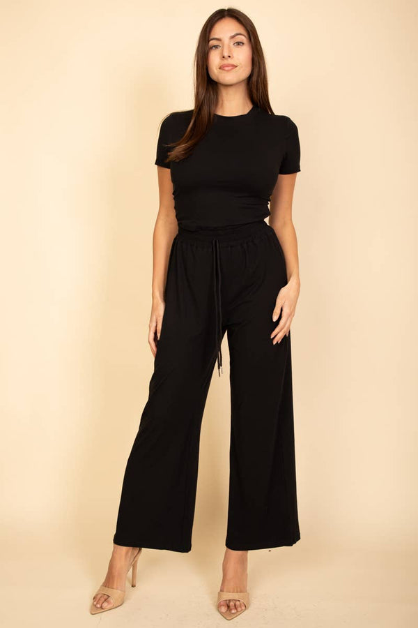 Relaxed  Wide-Leg Pants Set