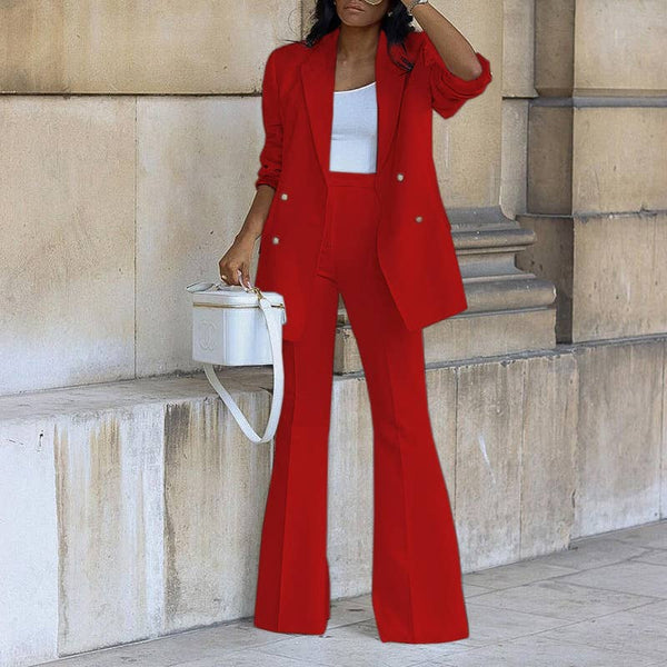 A Casual Suit Wide-Leg Pants Two-Piece Set