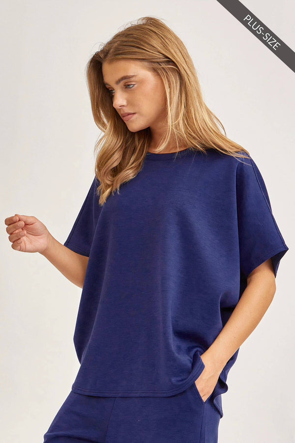 PLUS SIZE Poncho Top + Bell Bottom Modal Set TRVSET-PARISP