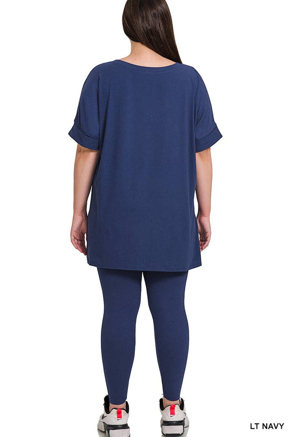Plus Brushed Dty Microfiber Loungewear Set