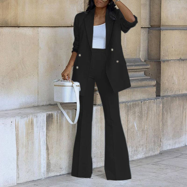 A Casual Suit Wide-Leg Pants Two-Piece Set