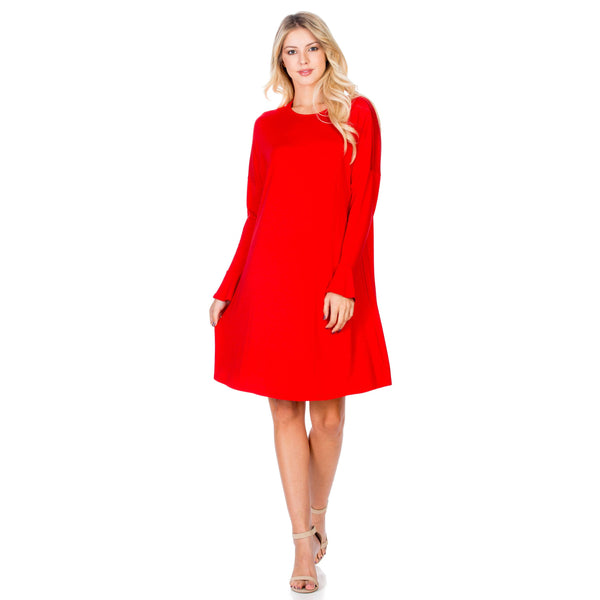 ADS-8260RS Ruffle Long Sleeve Midi Dress