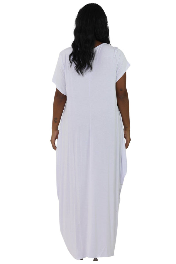 Long "Faith" Knitted Short Sleeve Dress 6666
