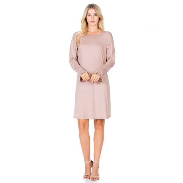 ADS-8260RS Ruffle Long Sleeve Midi Dress