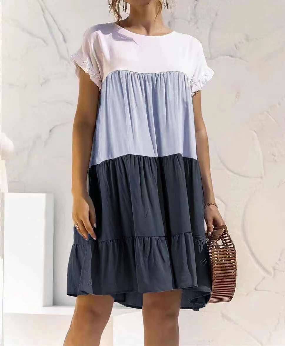 Color Block Dress: Pink / M