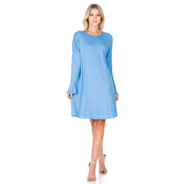 ADS-8260RS Ruffle Long Sleeve Midi Dress