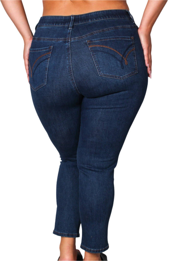 Women's Plus Mid Rise Skinny Leg Denim Jeans 