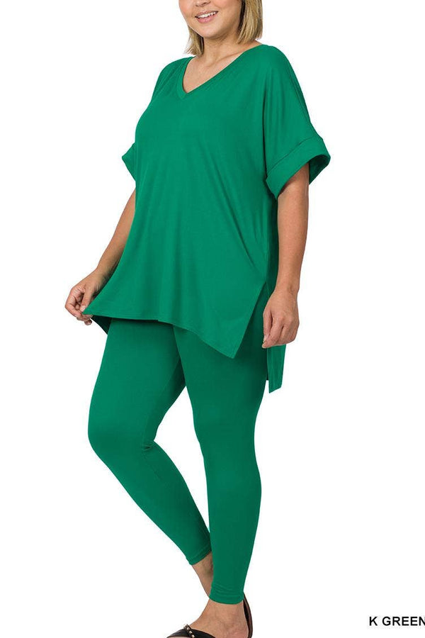 Plus Brushed Dty Microfiber Loungewear Set