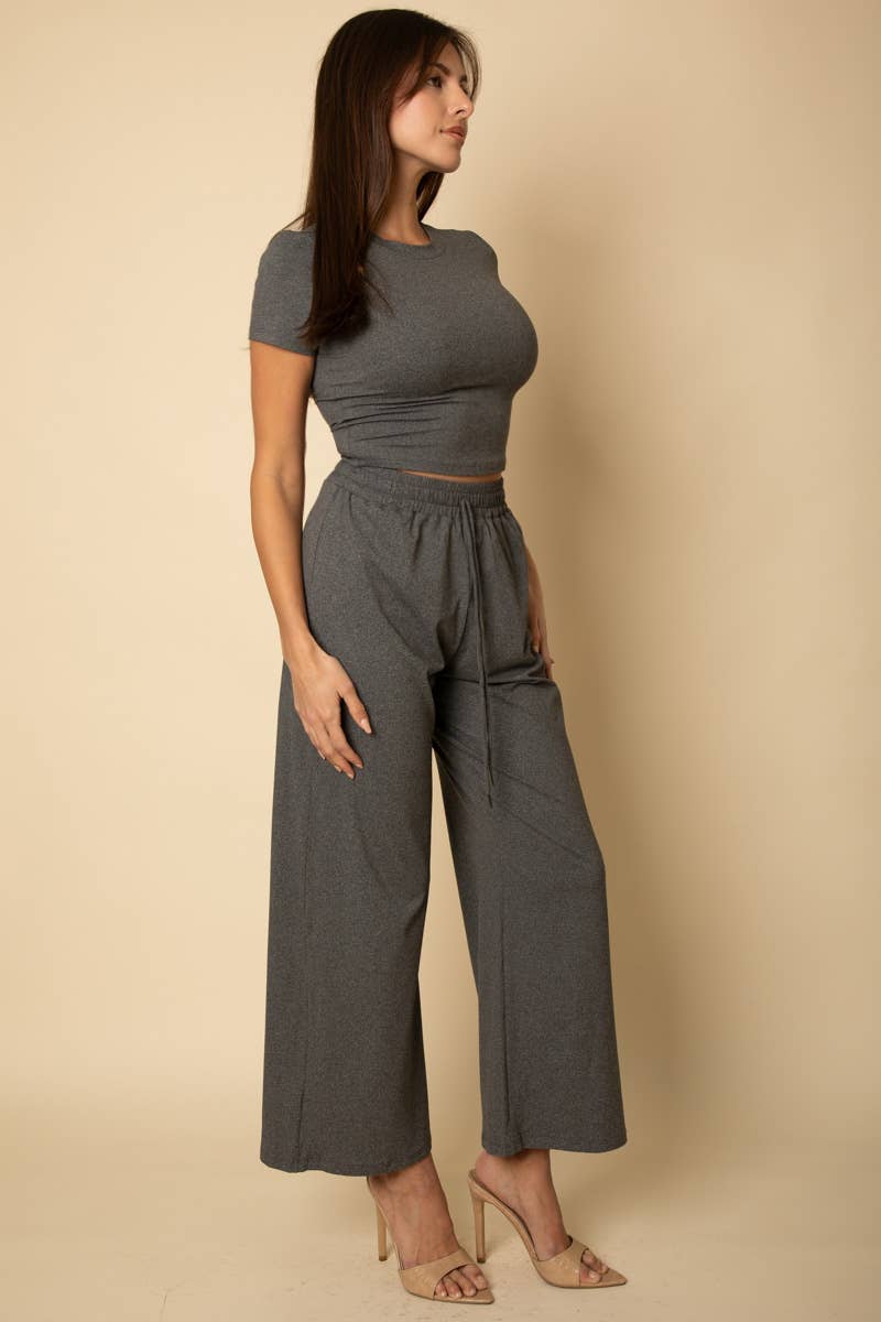 Relaxed  Wide-Leg Pants Set