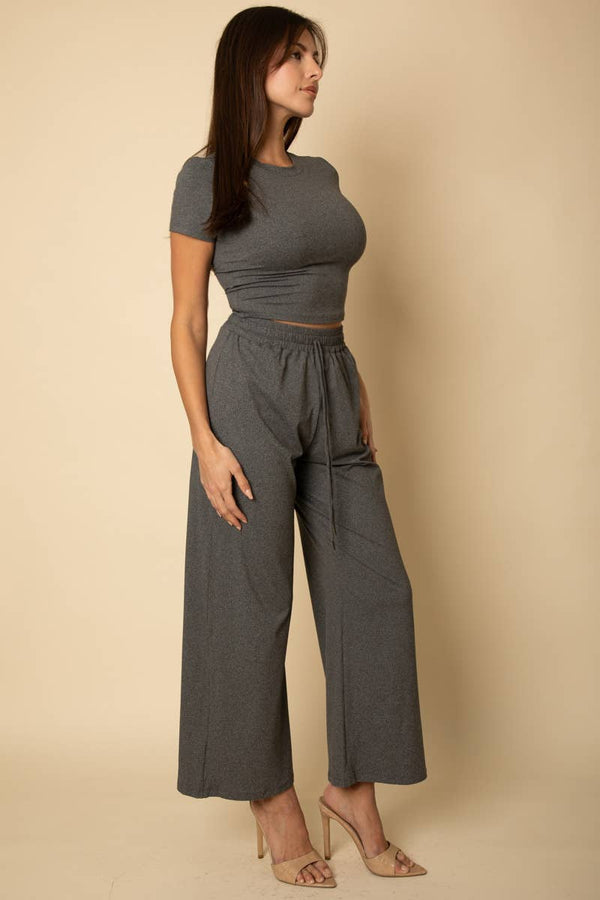Relaxed  Wide-Leg Pants Set