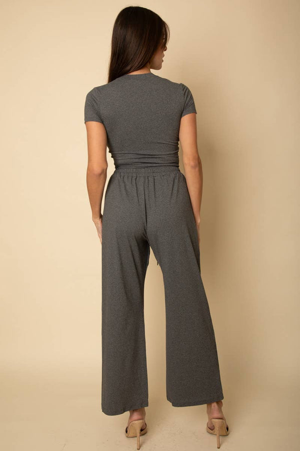 Relaxed  Wide-Leg Pants Set