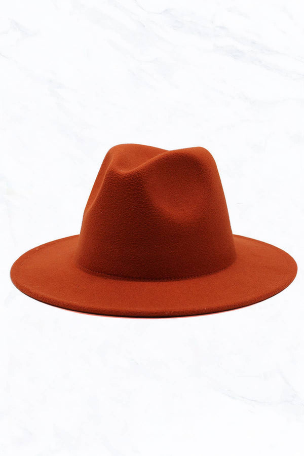 Retro Flat Fedora Hat: Red