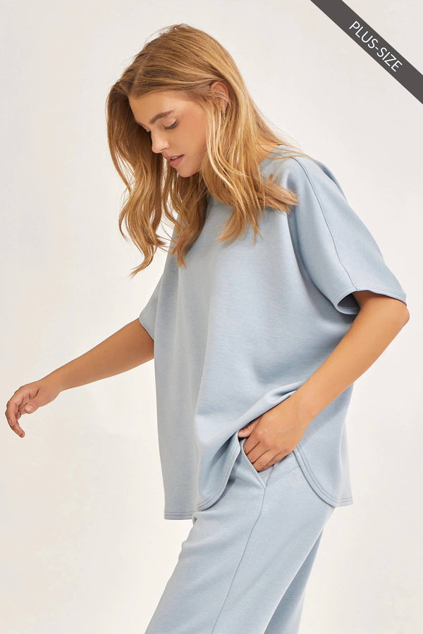 PLUS SIZE Poncho Top + Bell Bottom Modal Set TRVSET-PARISP