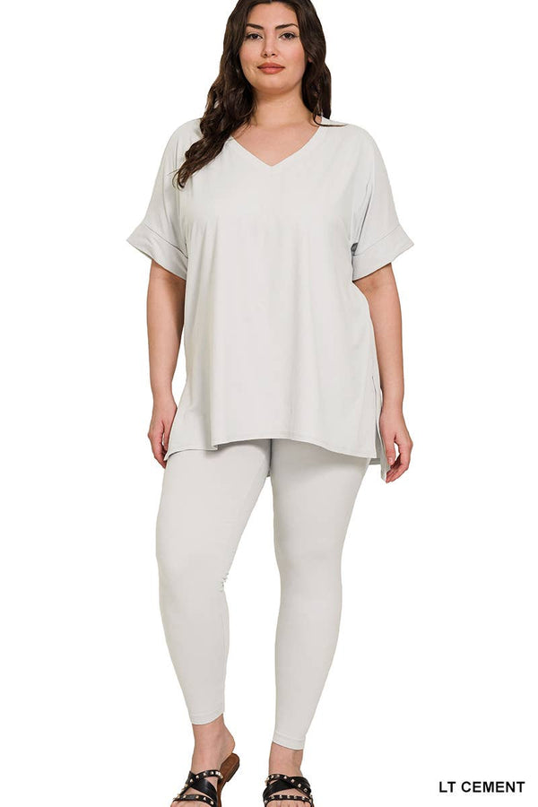 Plus Brushed Dty Microfiber Loungewear Set