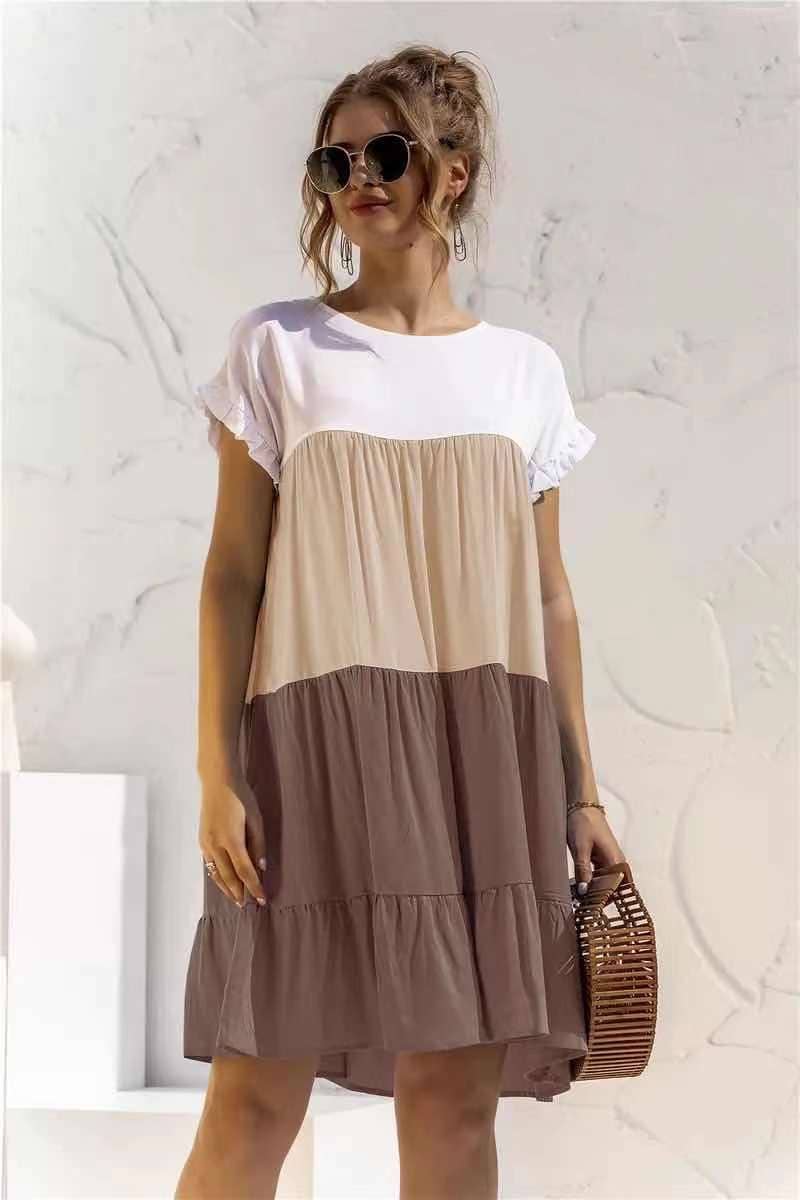 Color Block Dress: Pink / M