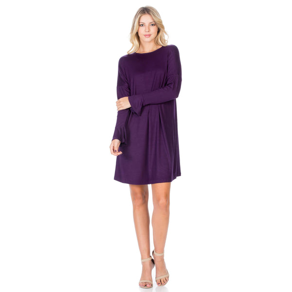ADS-8260RS Ruffle Long Sleeve Midi Dress