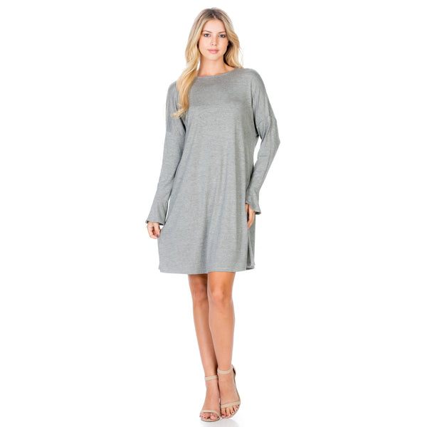 ADS-8260RS Ruffle Long Sleeve Midi Dress