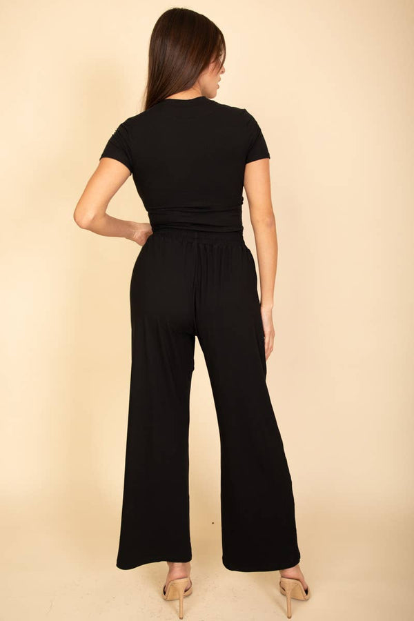 Relaxed  Wide-Leg Pants Set