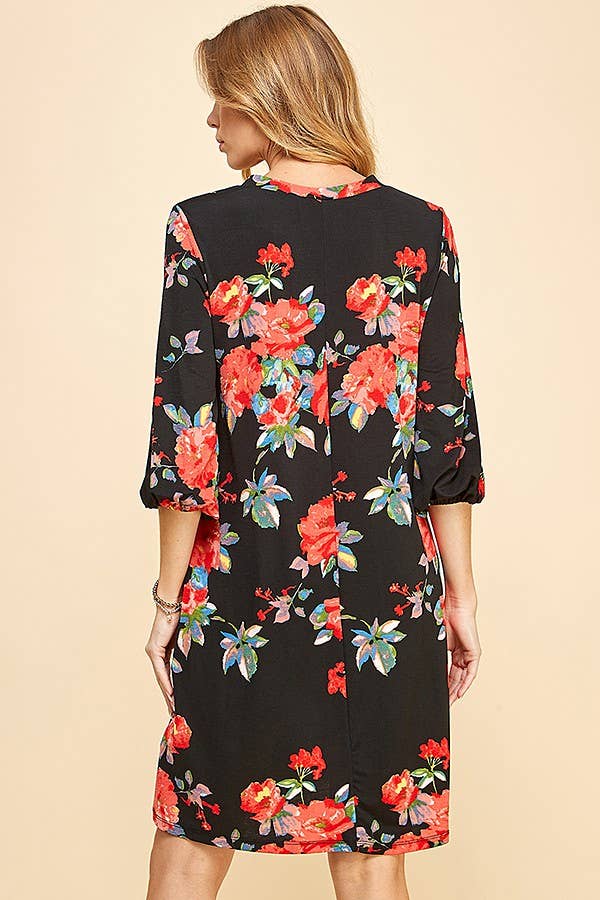 SD21075-2947- WOMEN MULTI COLOR PRETTY TIE MIDI DRESS