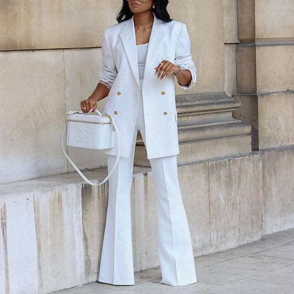 A Casual Suit Wide-Leg Pants Two-Piece Set