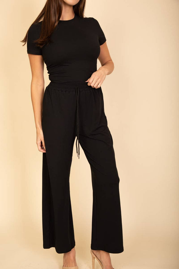 Relaxed  Wide-Leg Pants Set