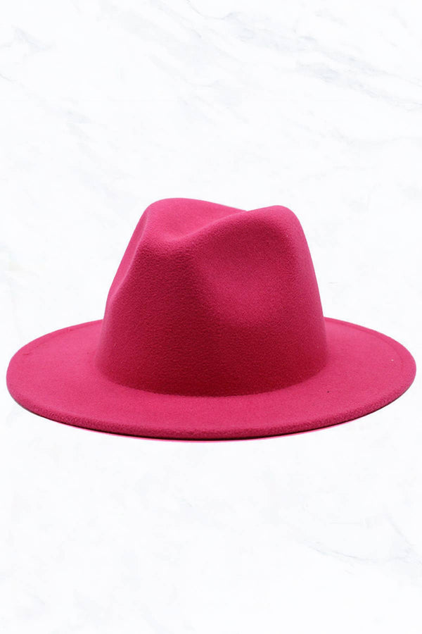 Retro Flat Fedora Hat: Red
