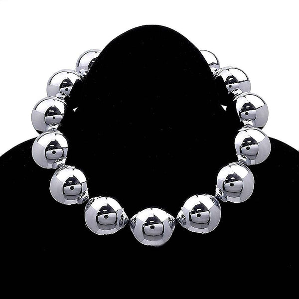 Bold Faux Metal or Pearls Collar Set