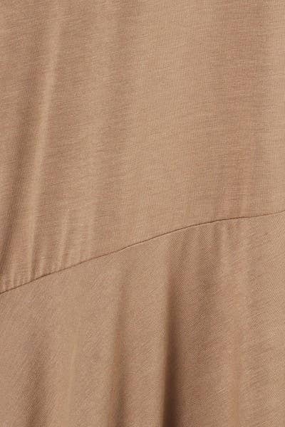 XCDA899-1 - Plus Knit Solid Jersey Ruffled Maxi Dress