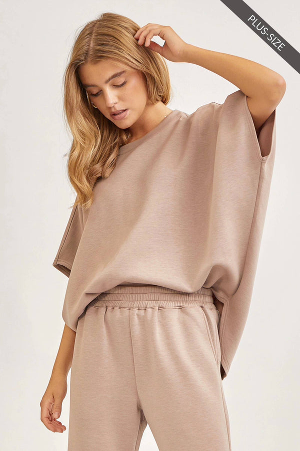 PLUS SIZE Poncho Top + Bell Bottom Modal Set TRVSET-PARISP