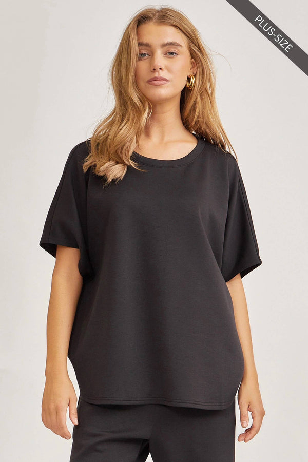 PLUS SIZE Poncho Top + Bell Bottom Modal Set TRVSET-PARISP