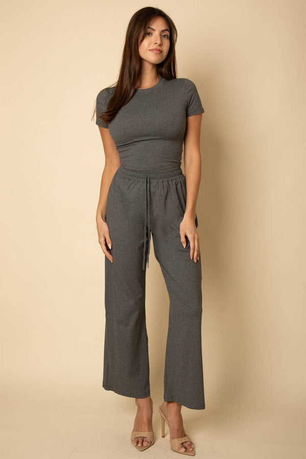 Relaxed  Wide-Leg Pants Set