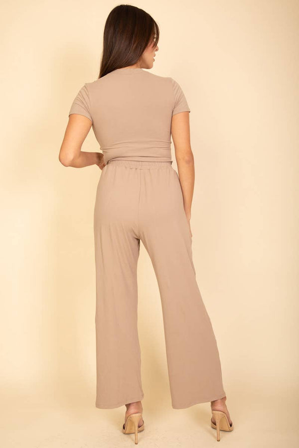 Relaxed  Wide-Leg Pants Set
