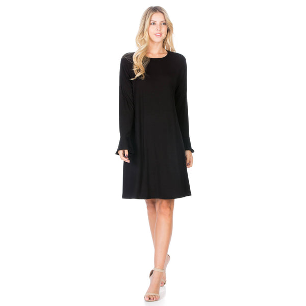 ADS-8260RS Ruffle Long Sleeve Midi Dress